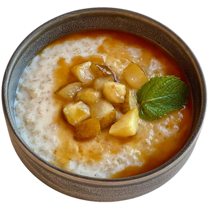 Овсяная каша с карамелизированной грушей